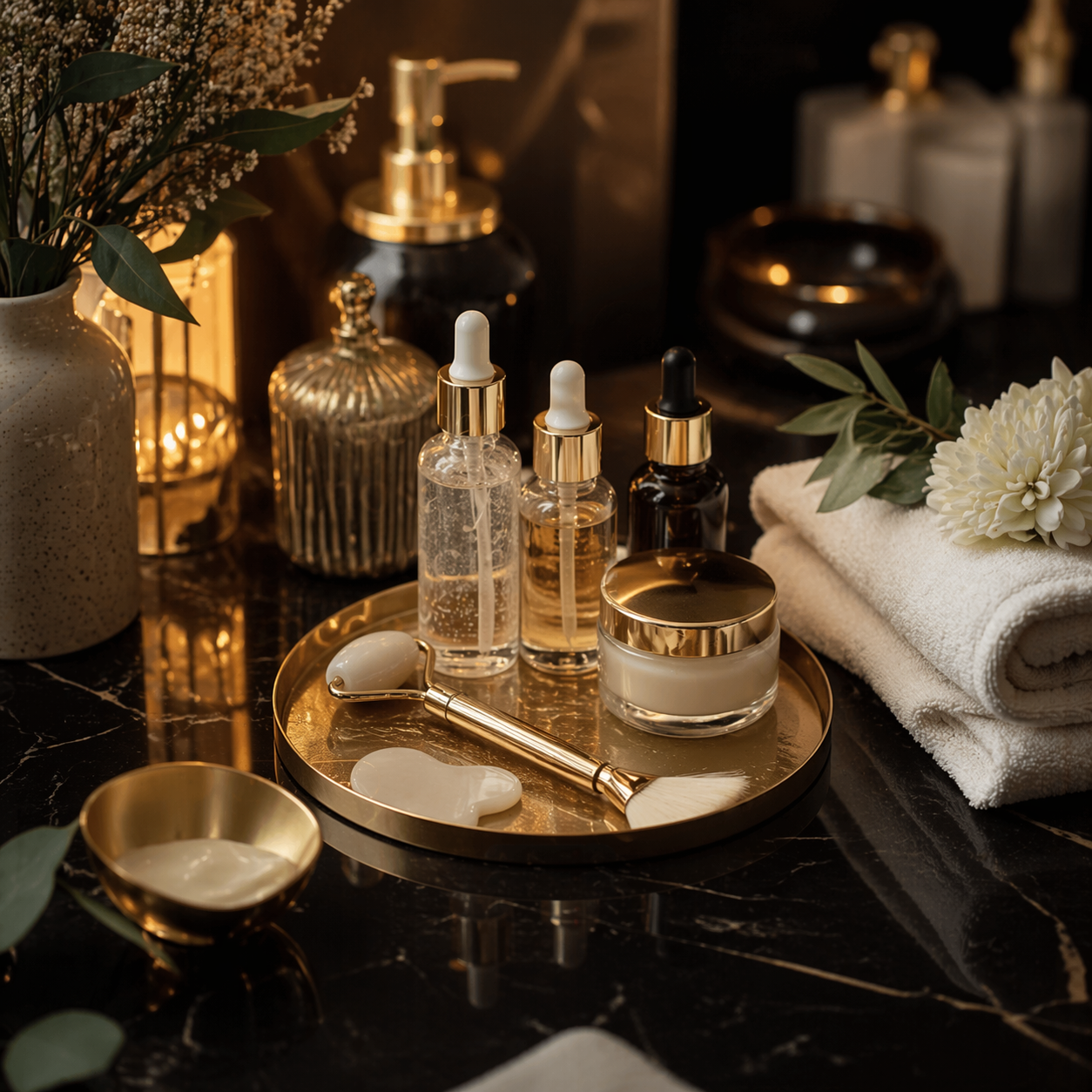 Cosmética facial premium preparada para tratamiento estético